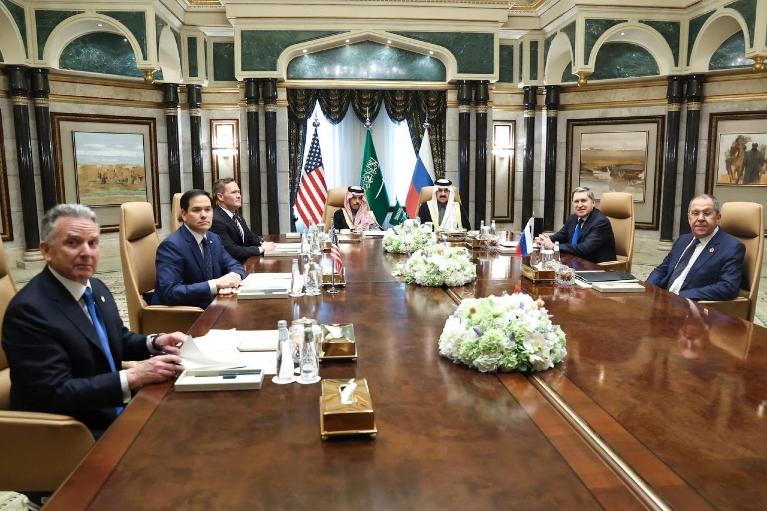 I colloqui per le trattative tra la delegazione americana e quella russa , in una foto pubblicata sul profilo X del Ministero degli Affari Esteri della Federazione Russa, 18 febbraio 2025.
X/ MFA RUSSIA
+++ATTENZIONE LA FOTO NON PUO' ESSERE PUBBLICATA O RIPRODOTTA SENZA L'AUTORIZZAZIONE DELLA FONTE DI ORIGINE CUI SI RINVIA+++ ++NPK++