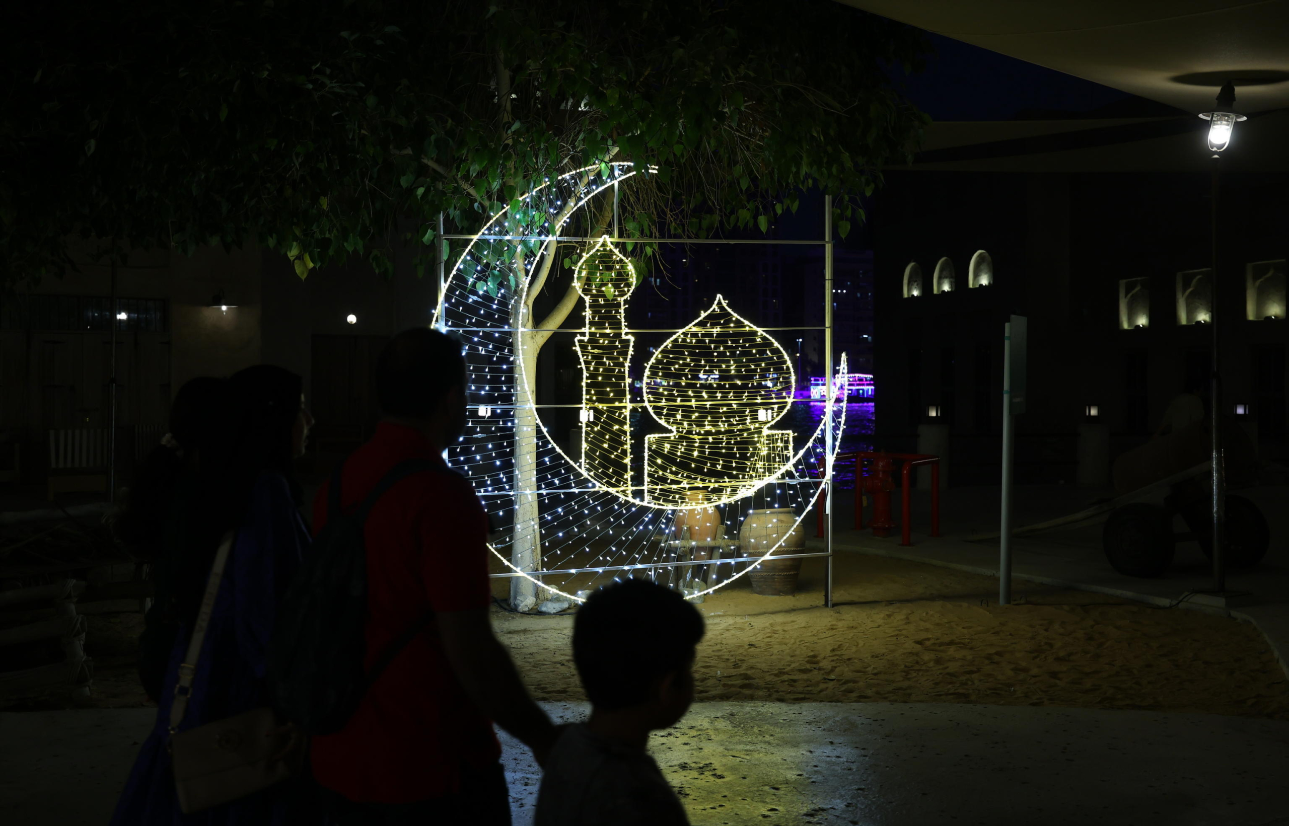 epa11919437 The Dubai Old Souk (traditional market) decorated with lights in preparation for the Muslim holy month of Ramadan in the Gulf emirate of Dubai, United Arab Emirates, 23 February 2025. The beginning of Ramadan is expected to fall on 01 March 2025, depending on the sighting of the crescent moon. Muslims around the world celebrate the holy month of Ramadan by praying during the night time and abstaining from eating, drinking, and sexual acts during the period between sunrise and sunset. Ramadan is the ninth month in the Islamic calendar and it is believed that the revelation of the first verse in the Koran was during its last 10 nights.  EPA/ALI HAIDER