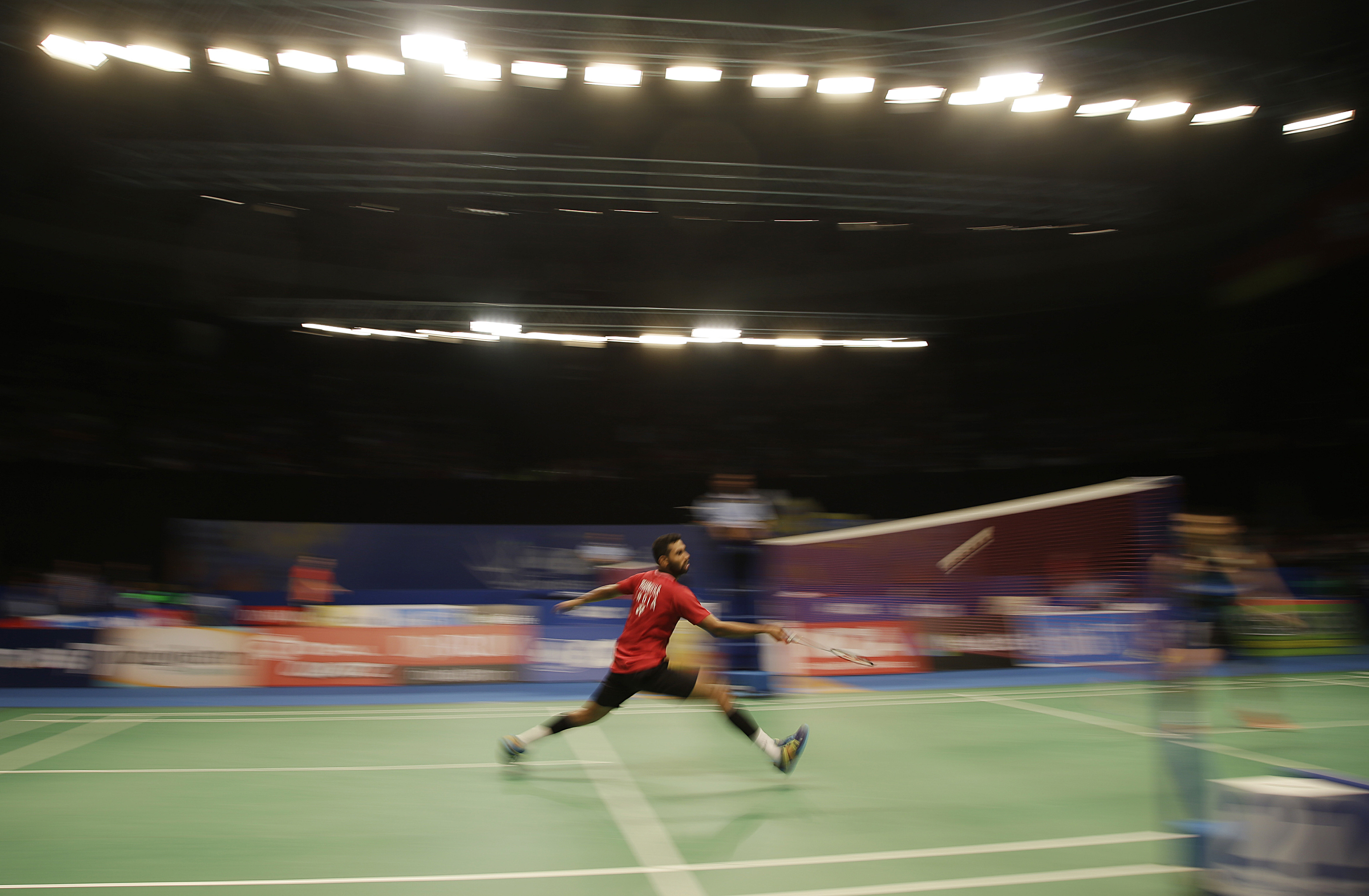 India's HS Prannoy plays against Malaysia's Lee Chong Wei during the second round of Indonesia Open badminton championship in Jakarta, Indonesia, Thursday, June 15, 2017. (AP Photo/Dita Alangkara)
