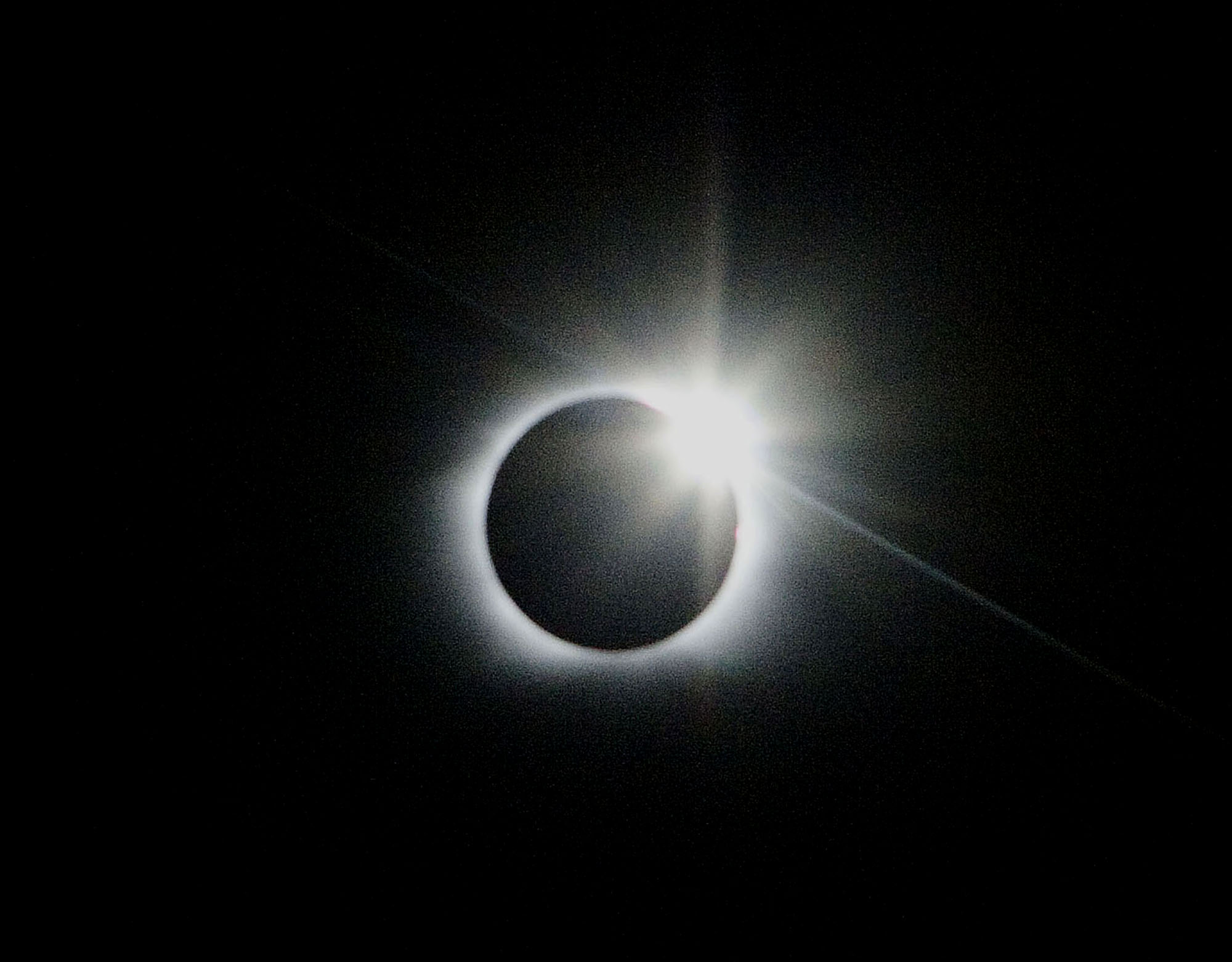 In this photo released by China's Xinhua News Agency,  the sun is covered by the moon during the solar eclipse, in Easter Island, Chile, Sunday, July 11, 2010. (AP Photo/Xinhua, Victor Rojas) ** NO SALES **