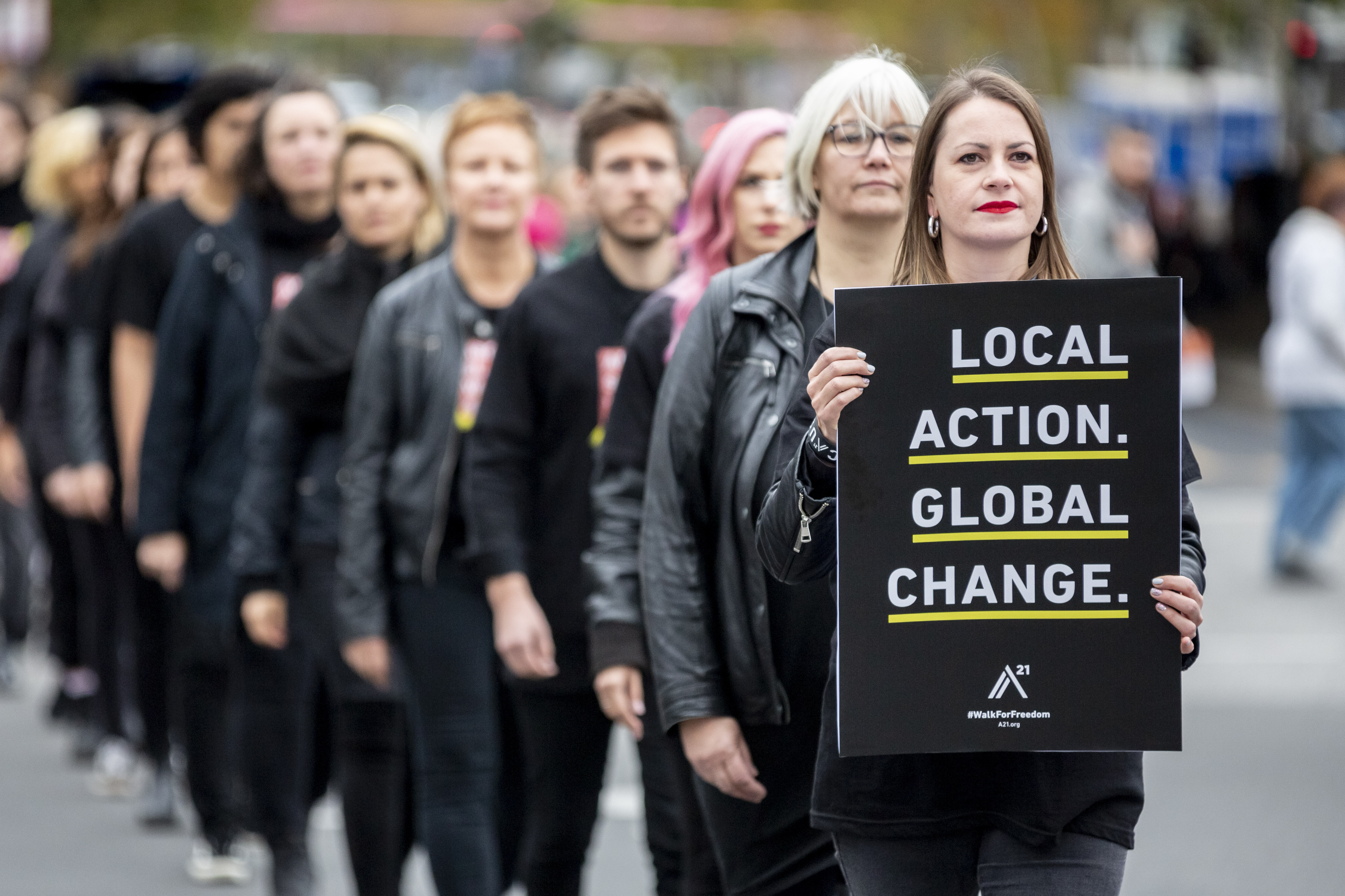 19 October 2019, Berlin: Participants of the worldwide 