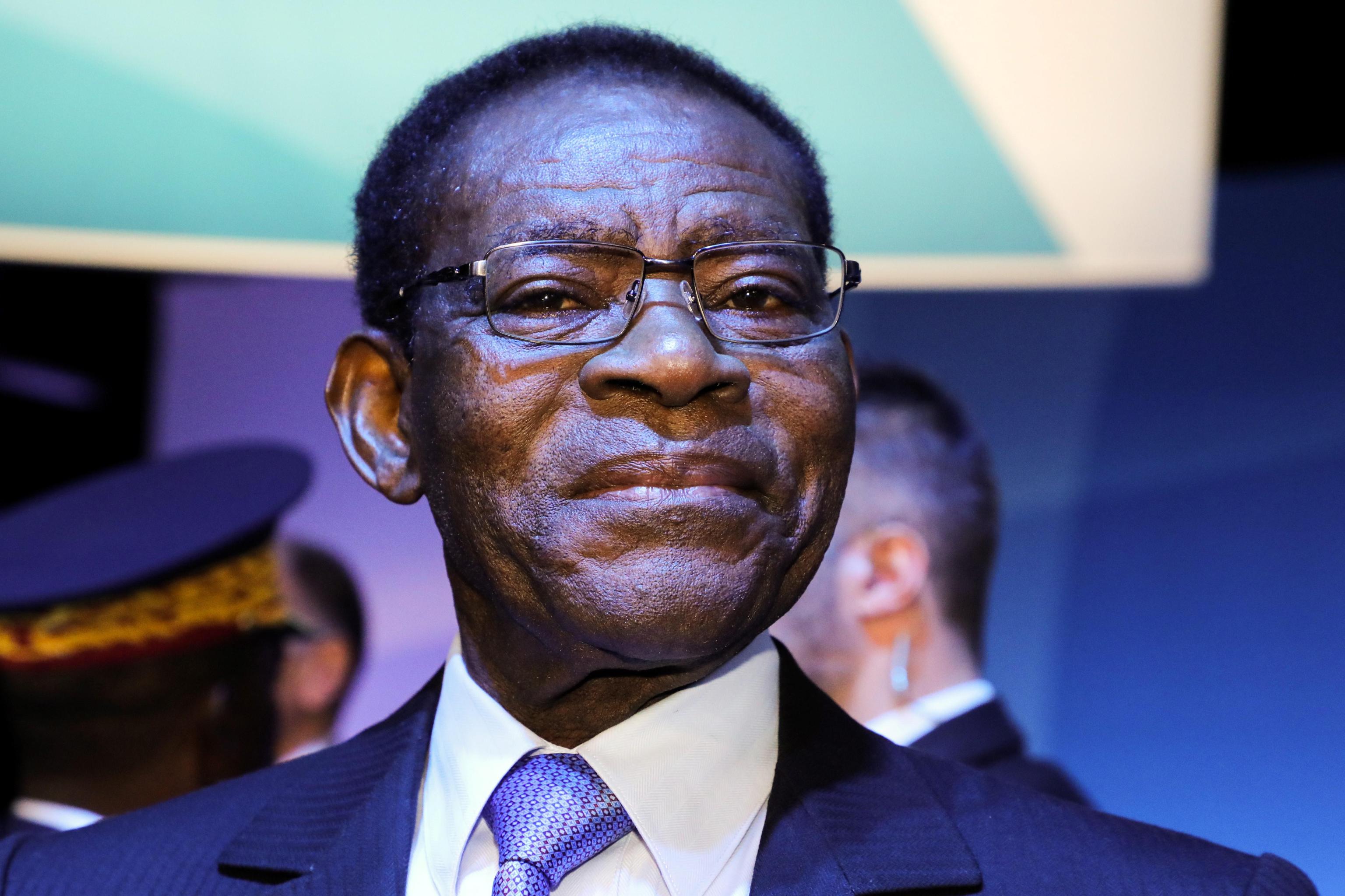 epa07990148 Equatorial Guinea President Teodoro Obiang Nguema Mbasogo attends the plenary session of the Paris Peace Forum, in Paris, France, 12 November 2019. The international event on global governance issues and multilateralism takes place on 12 to 13 November in Paris.  EPA/LUDOVIC MARIN / POOL MAXPPP OUT