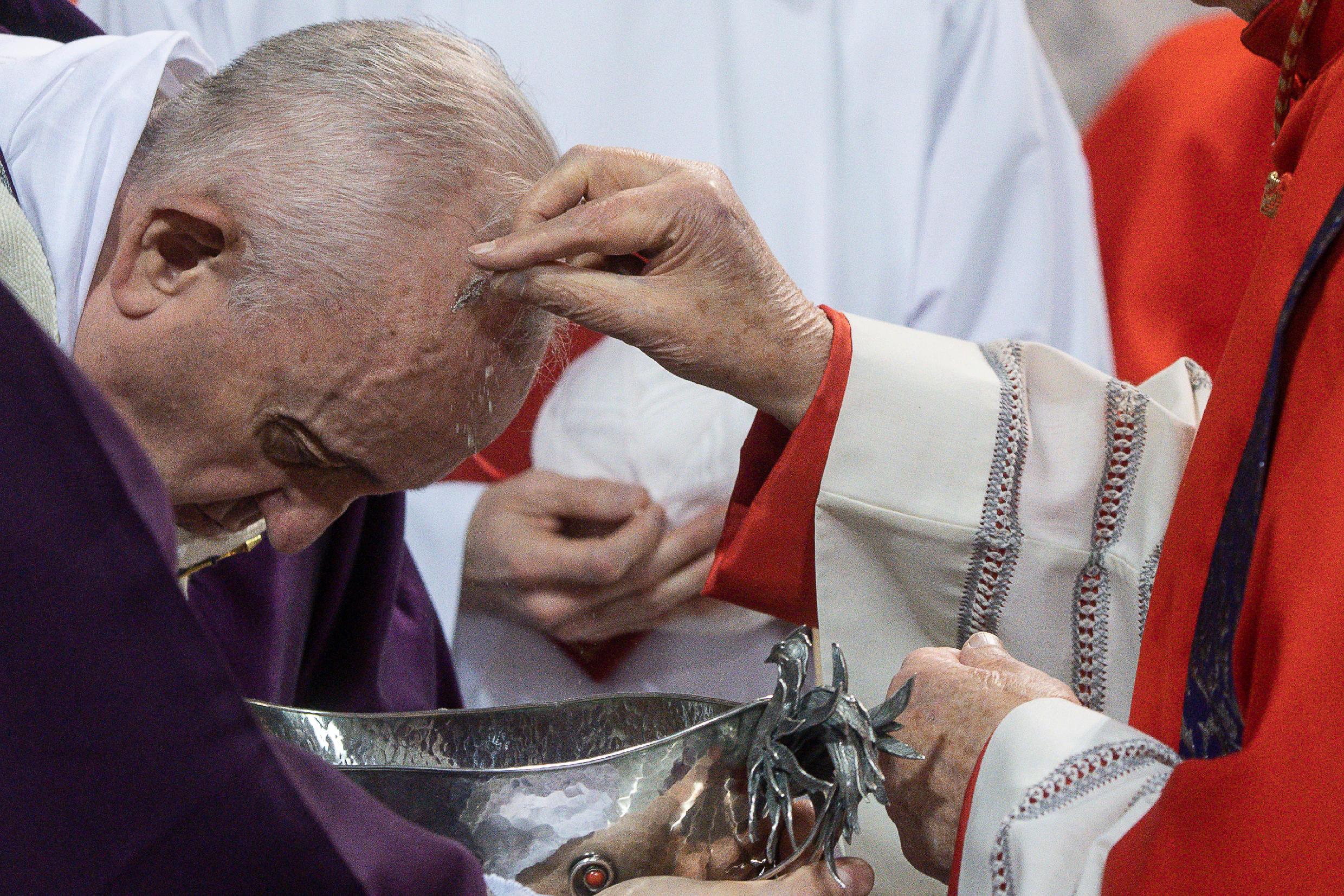 Papa Francesco alla Messa delle Ceneri (Foto Vatican Media/LaPresse27-02-2020)