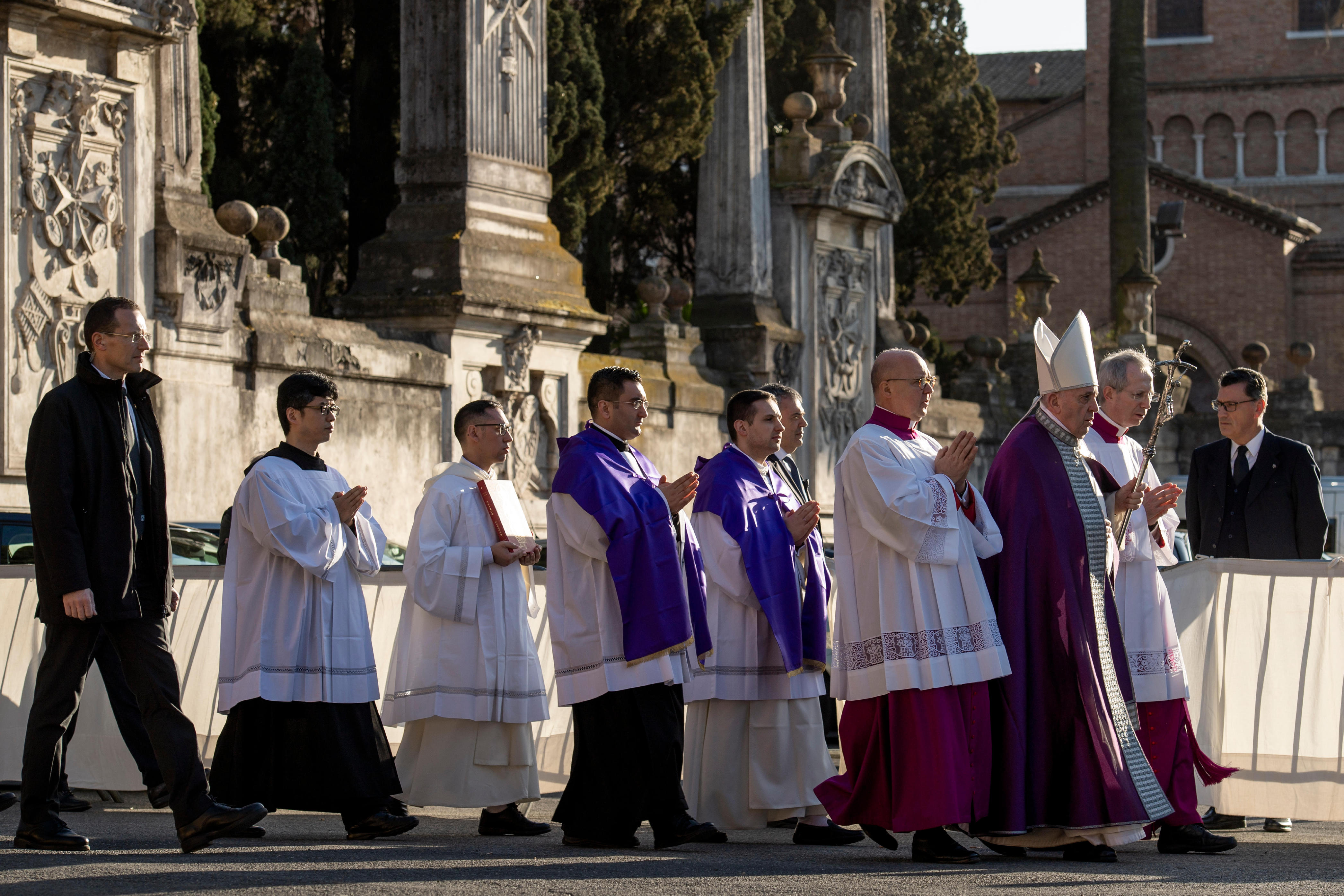 Papa Francesco alla Messa delle Ceneri (Foto Vatican Media/LaPresse27-02-2020)