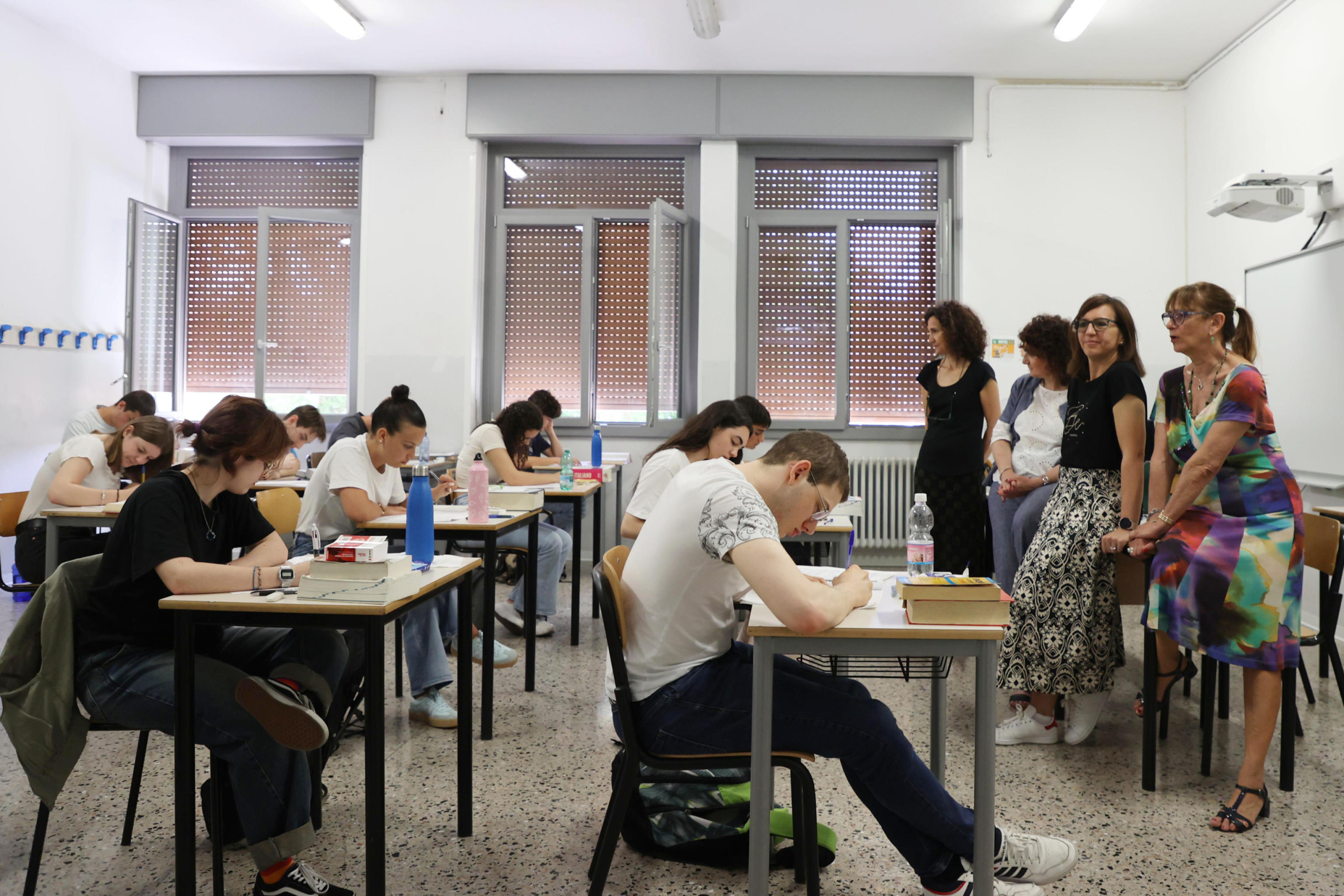 Gli esami di maturita' all'Istituto Tecnico Itis di Brescia, 19 giugno 2024. Foto ANSA/ SIMONE VENEZIA
