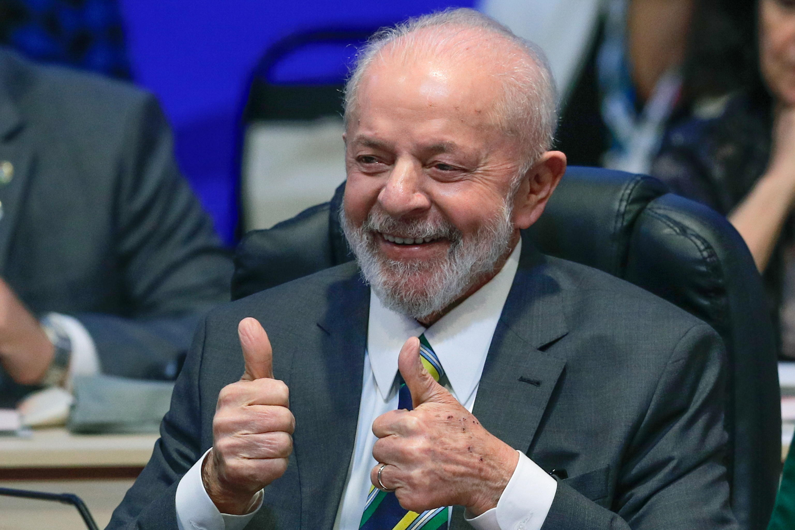 epa11494326 The President of Brazil, Luiz Inacio Lula da Silva, participates in the opening of the Global Alliance against Hunger and Poverty meeting during the G20 Brazil 2024, held at the headquarters of the NGO Acao da Cidadania in Rio de Janeiro, Brazil, 24 July 2024. Lula da Silva introduced the Global Alliance against Hunger and Poverty and expressed regret that hunger continues to be the most challenging issue for humanity in the 21st century.  EPA/ANDRE COELHO