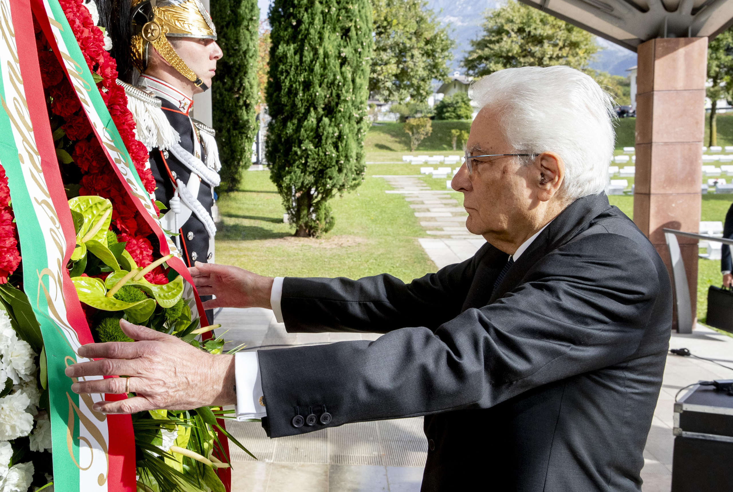 Il presidente della Repubblica, Sergio Mattarella, alla cerimonia di commemorazione della tragedia del Vajont, Longarone (Belluno), 9 ottobre 2023. ANSA/PAOLO GIANDOTTI/US QUIRINALE +++ NO SALES, EDITORIAL USE ONLY +++ NPK +++