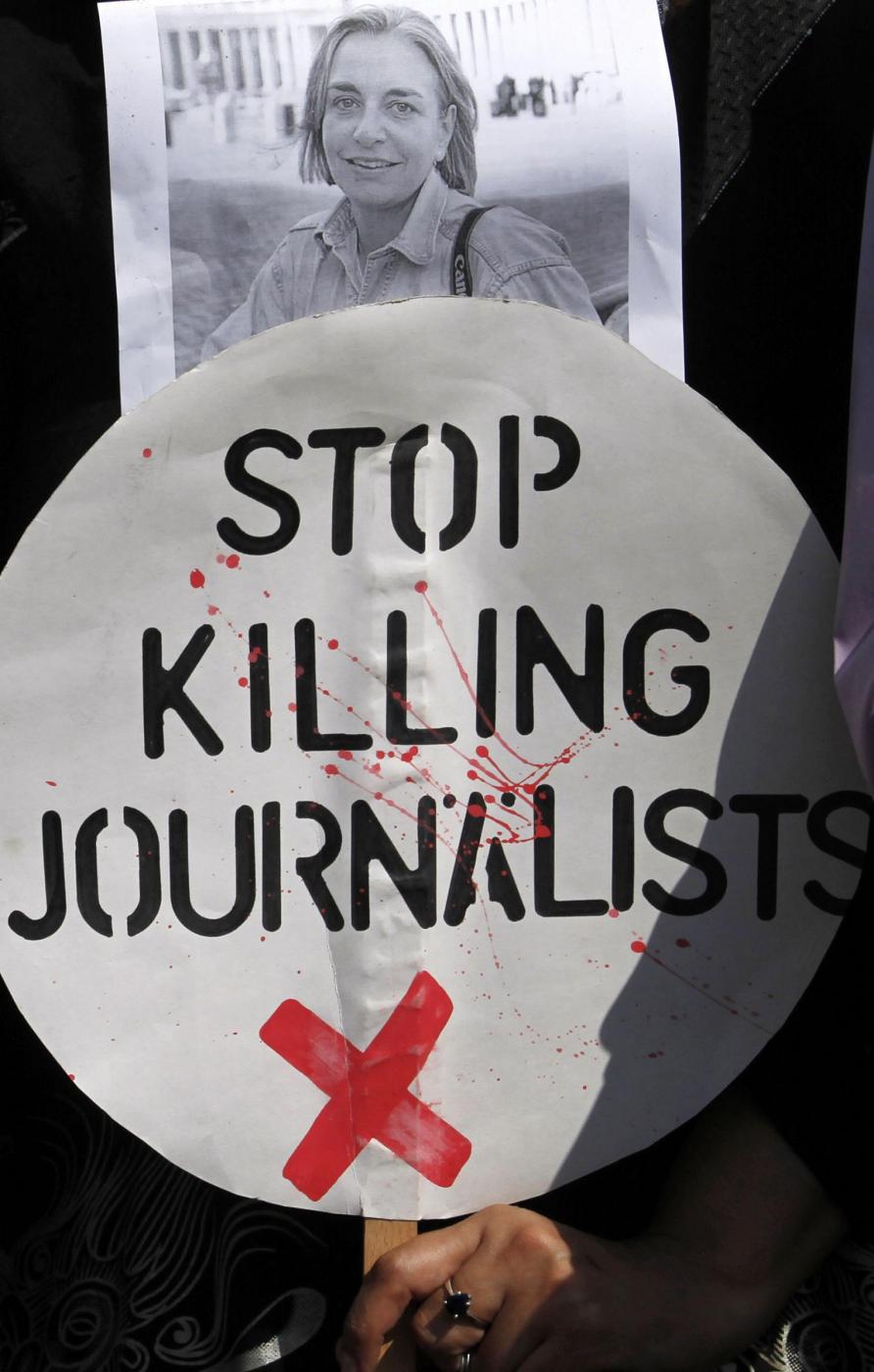Manifestazione contro la violenza nei confronti dei giornalisti