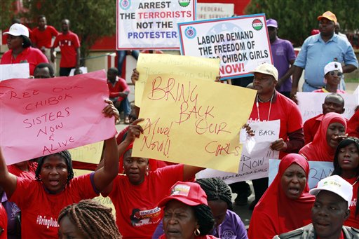 manifestazioni contro il rapimento di oltre 200 bambine da parte del gruppo Boko Haram