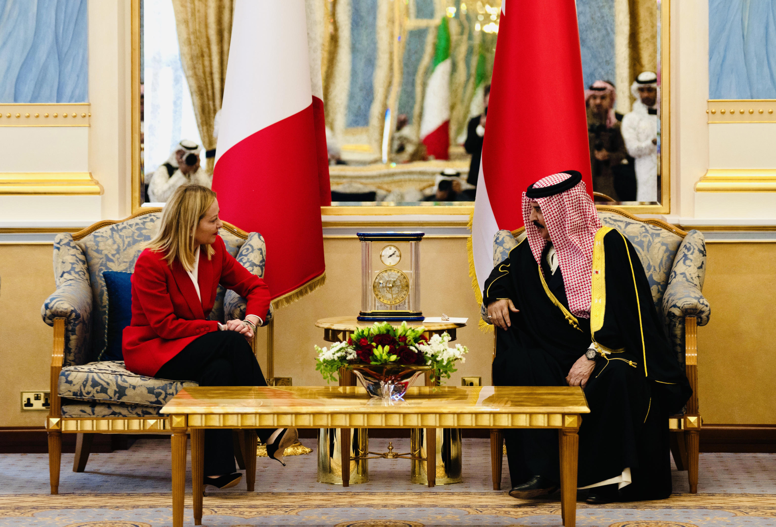 Un momento della visita della Premier Giorgia Meloni ad AL'-ULA in Arabia Saudita nel corso della quale ha incontrato il Principe Mohammad Bin Salman, 27 Gennaio 2025. ANSA/US PALAZZO CHIGI ATTILI