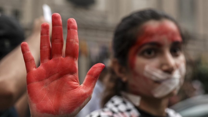 Udine, corteo pro Palestina nel giorno della partita Italia-Israele