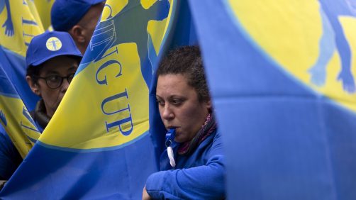 Un momento dello sciopero di medici e infermieri a piazza SS Apostoli a Roma, 20 novembre 2024. Risorse insufficienti, cittadini 